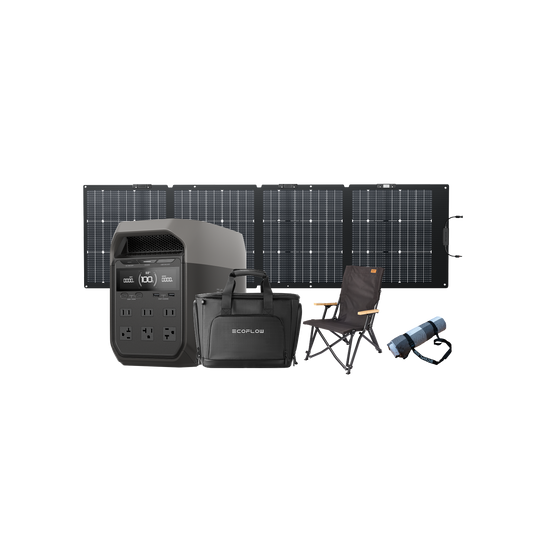 EcoFlow DELTA 3 + 220W Solar Panel + DELTA 3 Bag + Camping Chair + Picnic Blanket