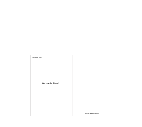 Quick Start Guide & Warranty Card