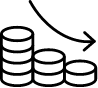 An icon illustrating reduced energy bills, a benefit of off-grid solar systems that lower your bill payments.