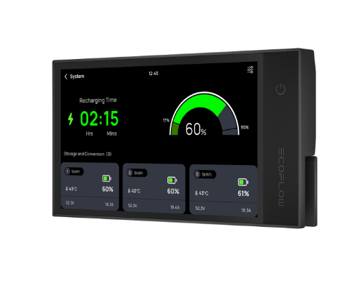 EcoFlow’s Power Kits Console, a component in EcoFlow Power Kits that monitors your system.