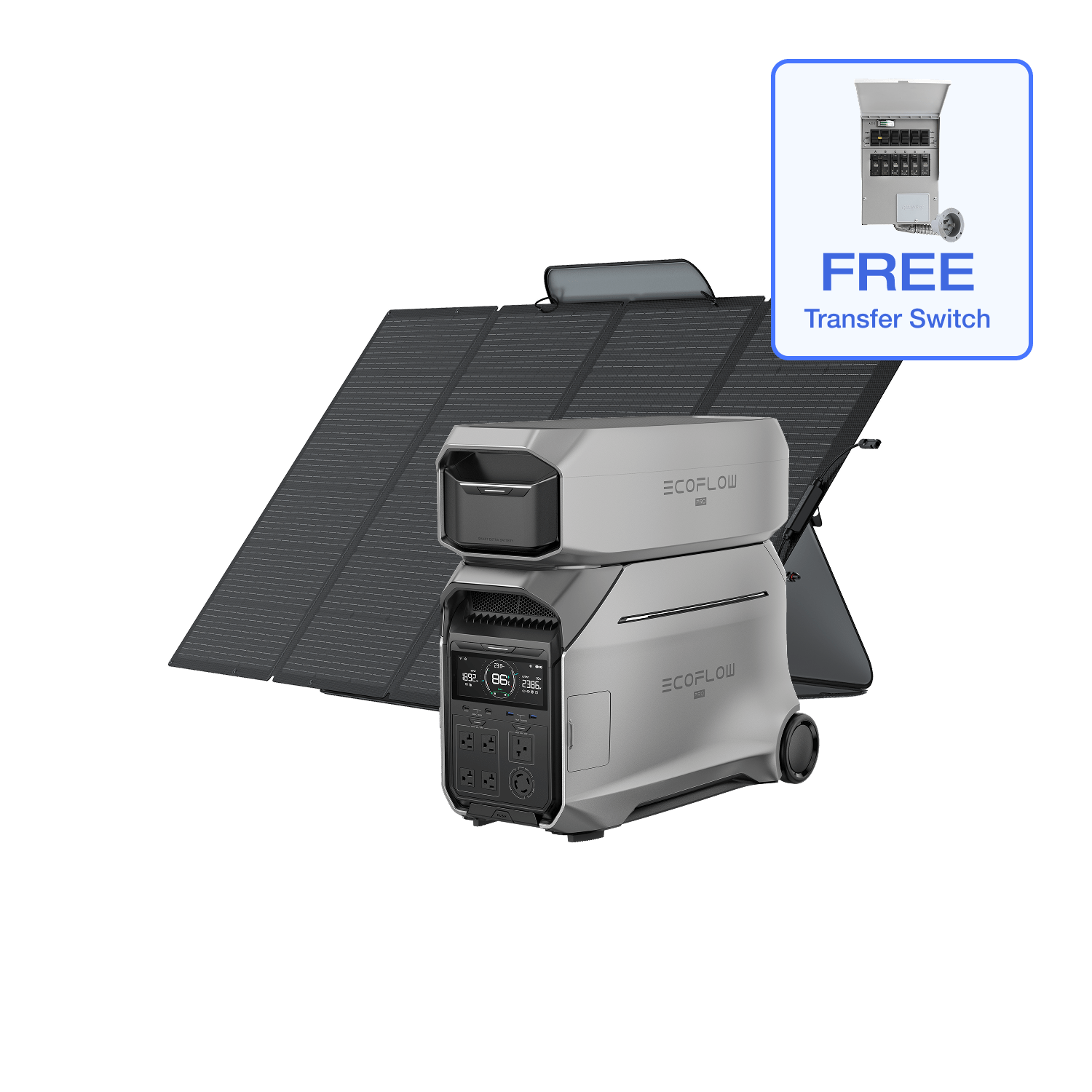 Load image into Gallery viewer, EcoFlow DP3 DELTA Pro 3 + Extra Battery + 400W Portable Solar Panel + Free Transfer Switch EcoFlow DELTA Pro 3 Portable Power Station (UL9540 Certificated)