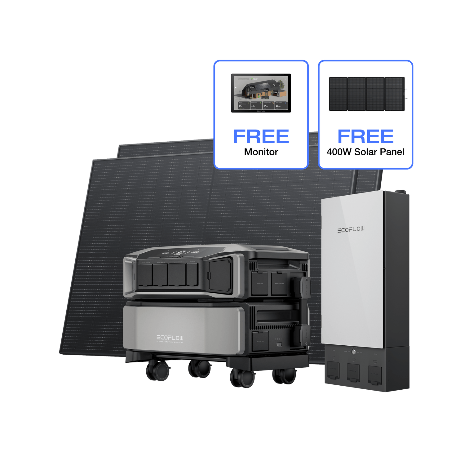 Load image into Gallery viewer, EcoFlow DPU-BUNDLE DELTA Pro Ultra + Smart Home Panel 2 + 400W Portable Solar Panel + Free Monitor EcoFlow DELTA Pro Ultra Whole-Home Backup Power (UL 9540 Certificated)