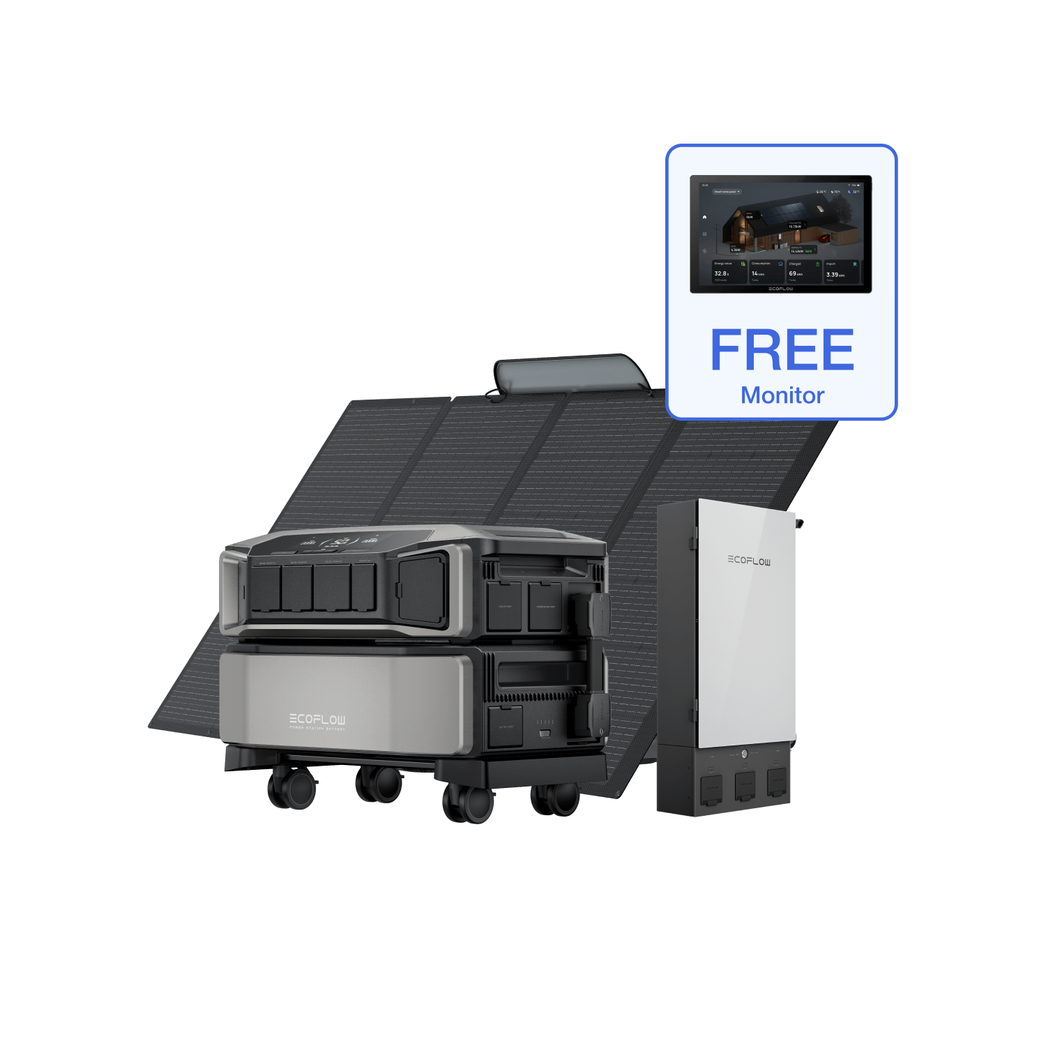 Load image into Gallery viewer, EcoFlow DPU-BUNDLE DELTA Pro Ultra + Smart Home Panel 2 + 400W Portable Solar Panel + Free Monitor EcoFlow DELTA Pro Ultra Whole-Home Backup Power (UL 9540 Certificated)