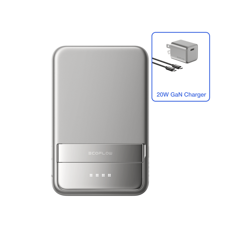 Load image into Gallery viewer, EcoFlow 5000 mAh / Silver / 20W Charger EcoFlow RAPID Magnetic Power Bank (5000mAh)