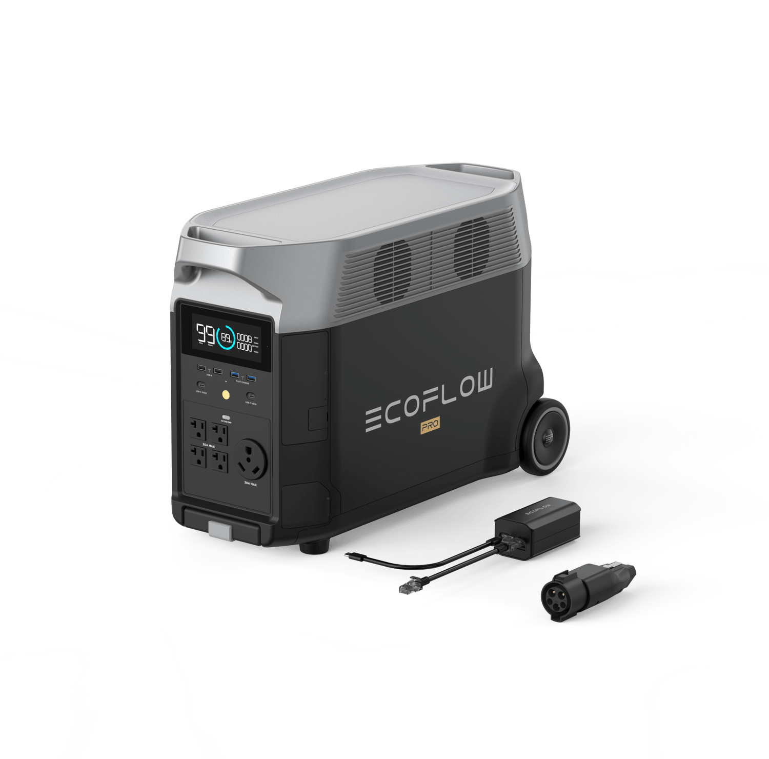 Load image into Gallery viewer, EcoFlow UK EV Backup Charging Solution: DELTA Pro + Grounding Adapter + EV X-Stream Adapter Portable RV & EV Power with DELTA Pro: DELTA Pro + Grounding Adapter