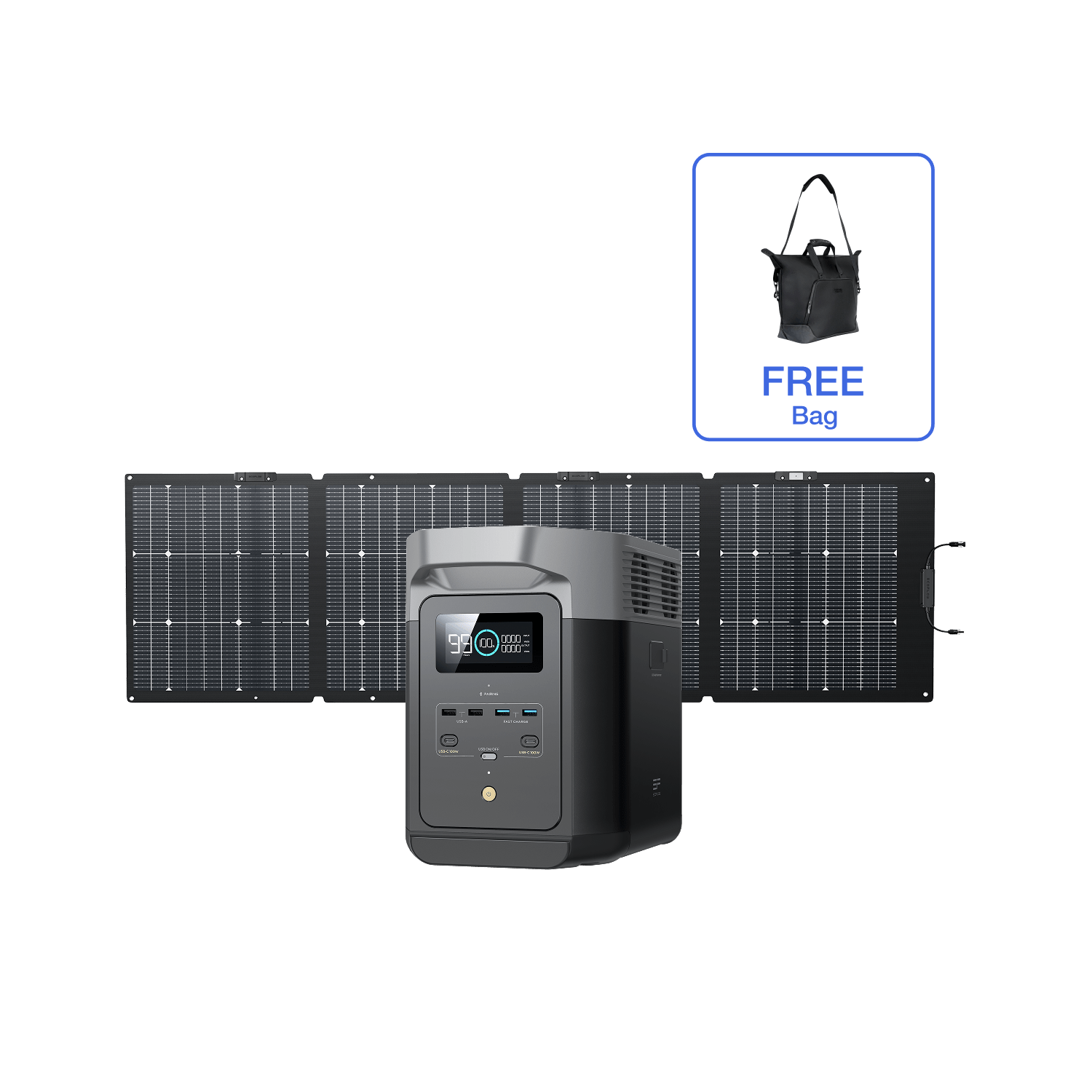 Load image into Gallery viewer, EcoFlow US Standalone DELTA 2 + 220W Solar Panel + Free Bag EcoFlow DELTA 2 Portable Power Station