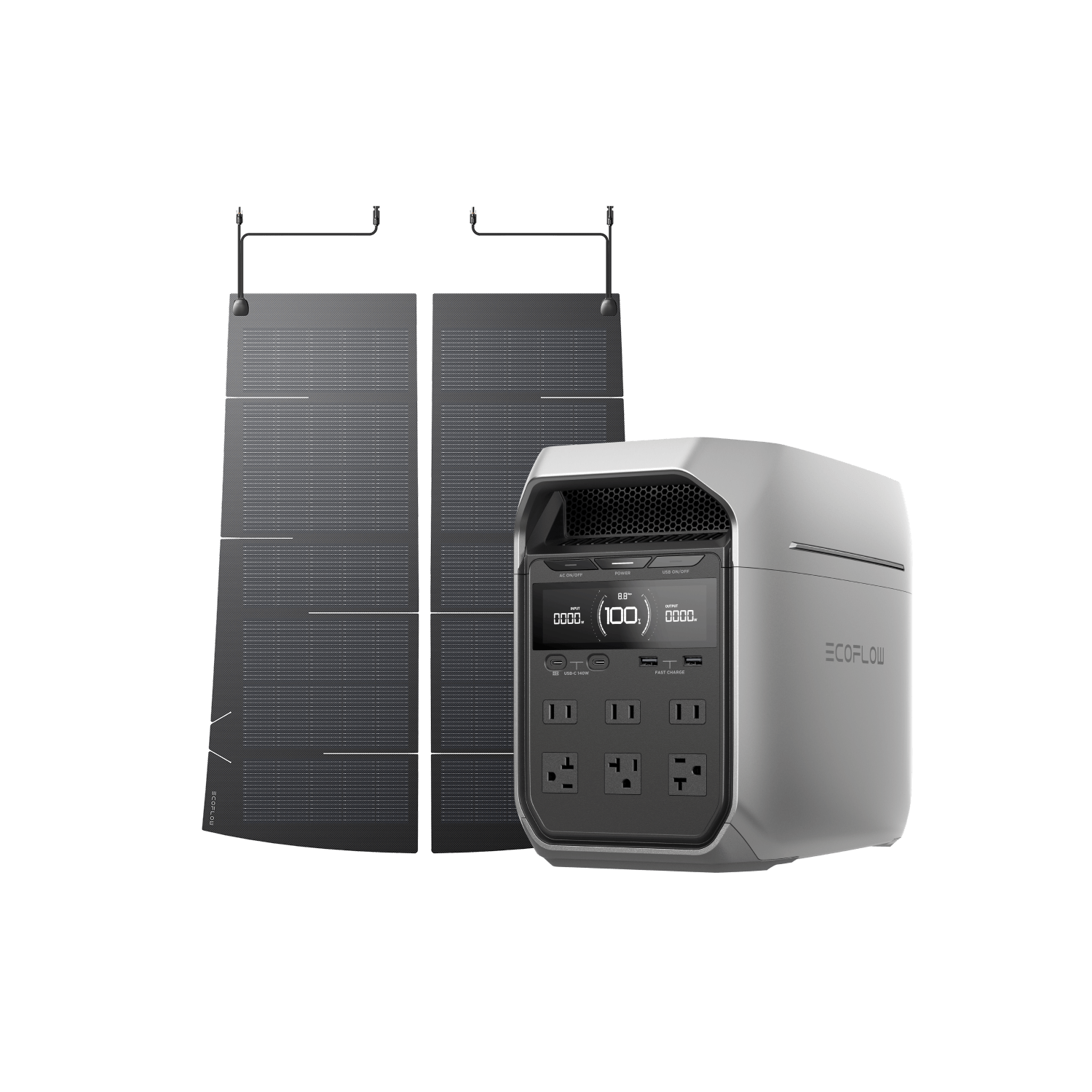 Load image into Gallery viewer, EcoFlow US Solar Panels DELTA 3 Plus + Tesla Model 3 256W EcoFlow HeatGuard Solar Film