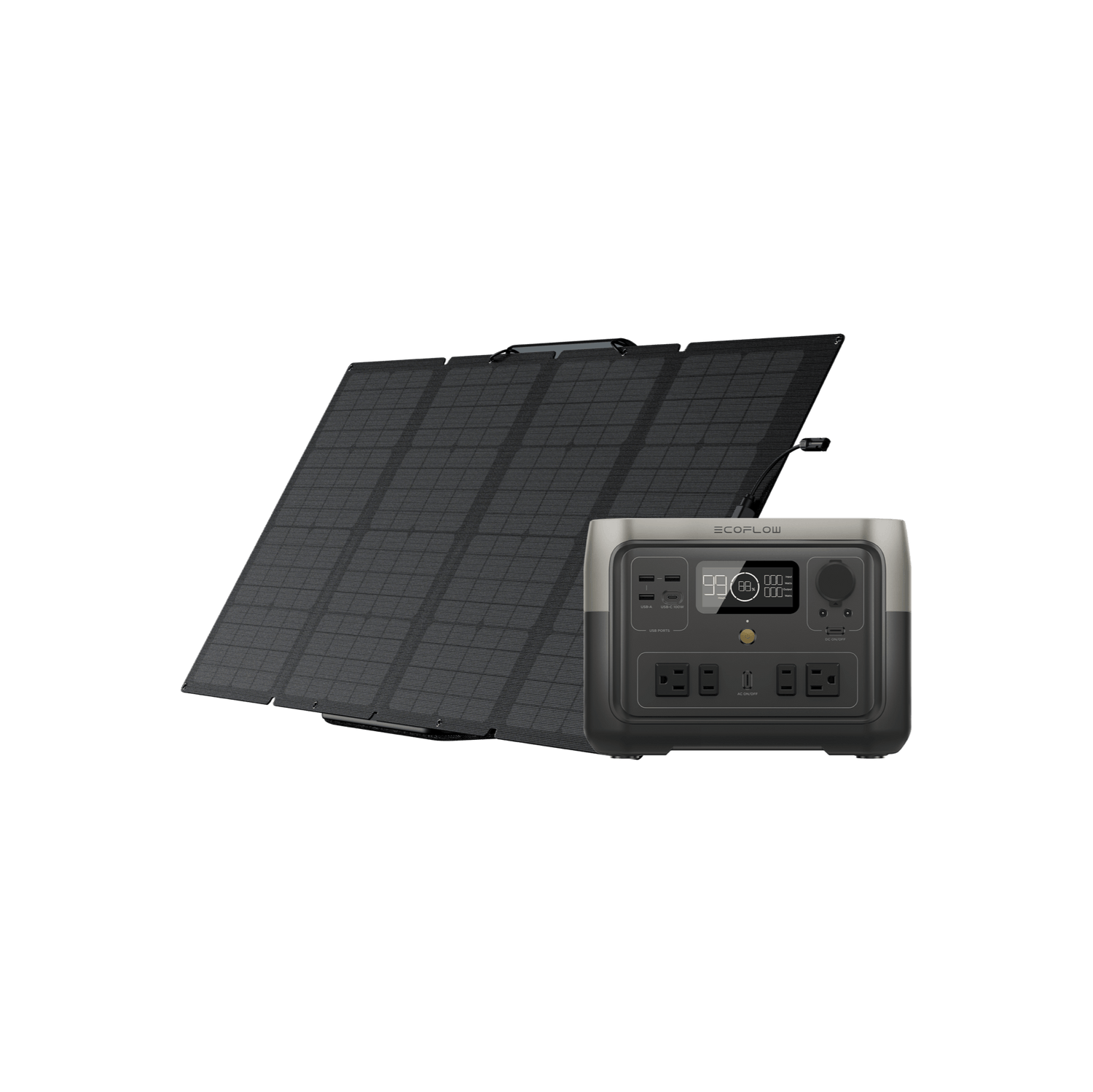 Load image into Gallery viewer, EcoFlow US Bundle RIVER 2 Max + 1*160W EcoFlow RIVER 2 Max + 160W Portable Solar Panel (Slickdeals)