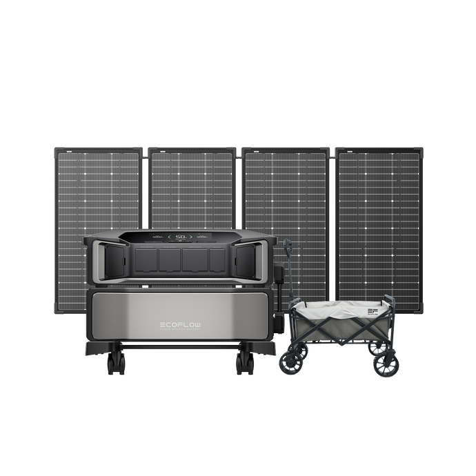 EcoFlow DELTA Pro Ultra + 4 × 125W Solar Panel + Trolley - Members' Only