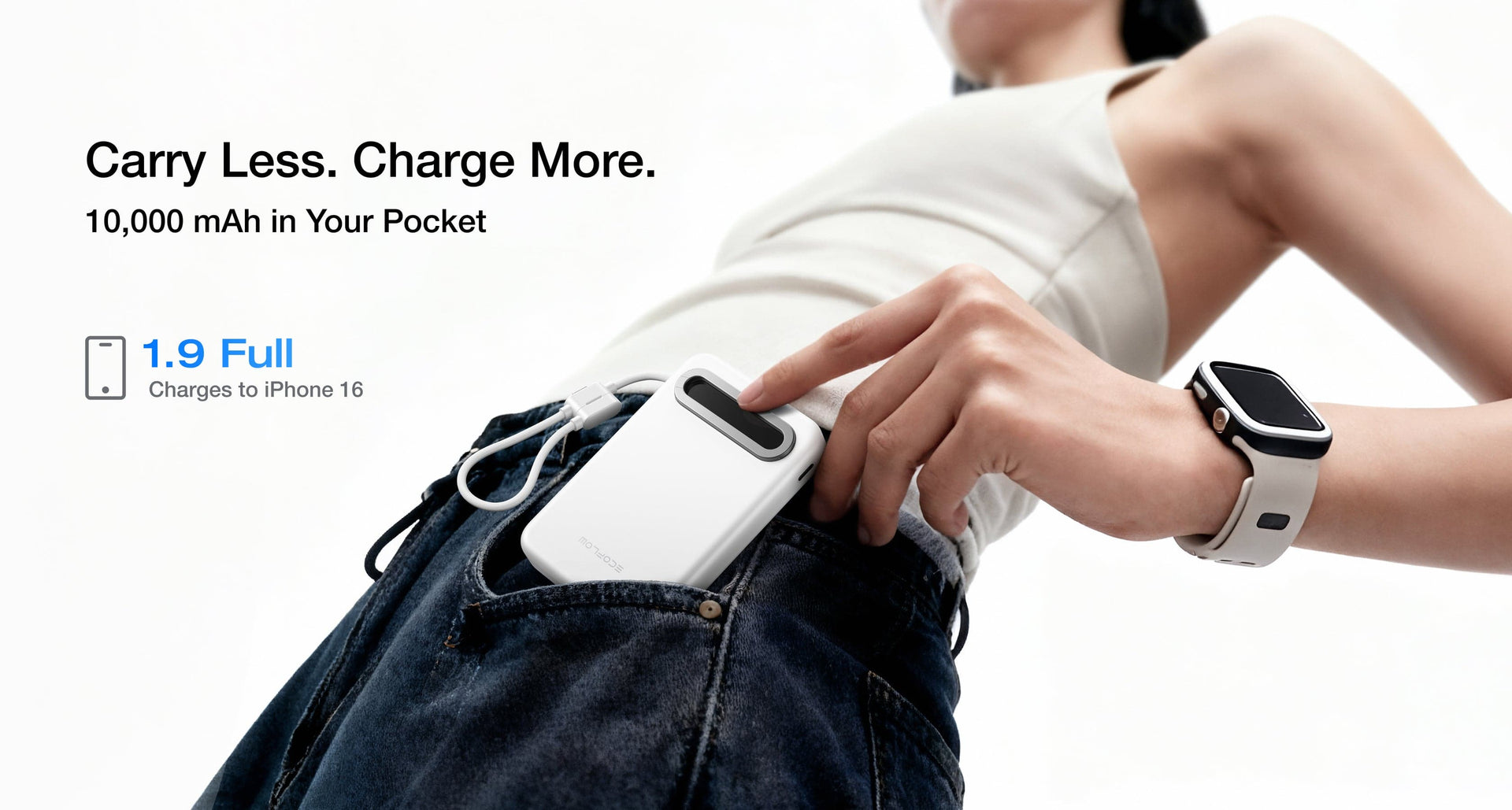 Dung lượng pin 10000mAh sử dụng lõi pin cao cấp trọng lượng nhẹ