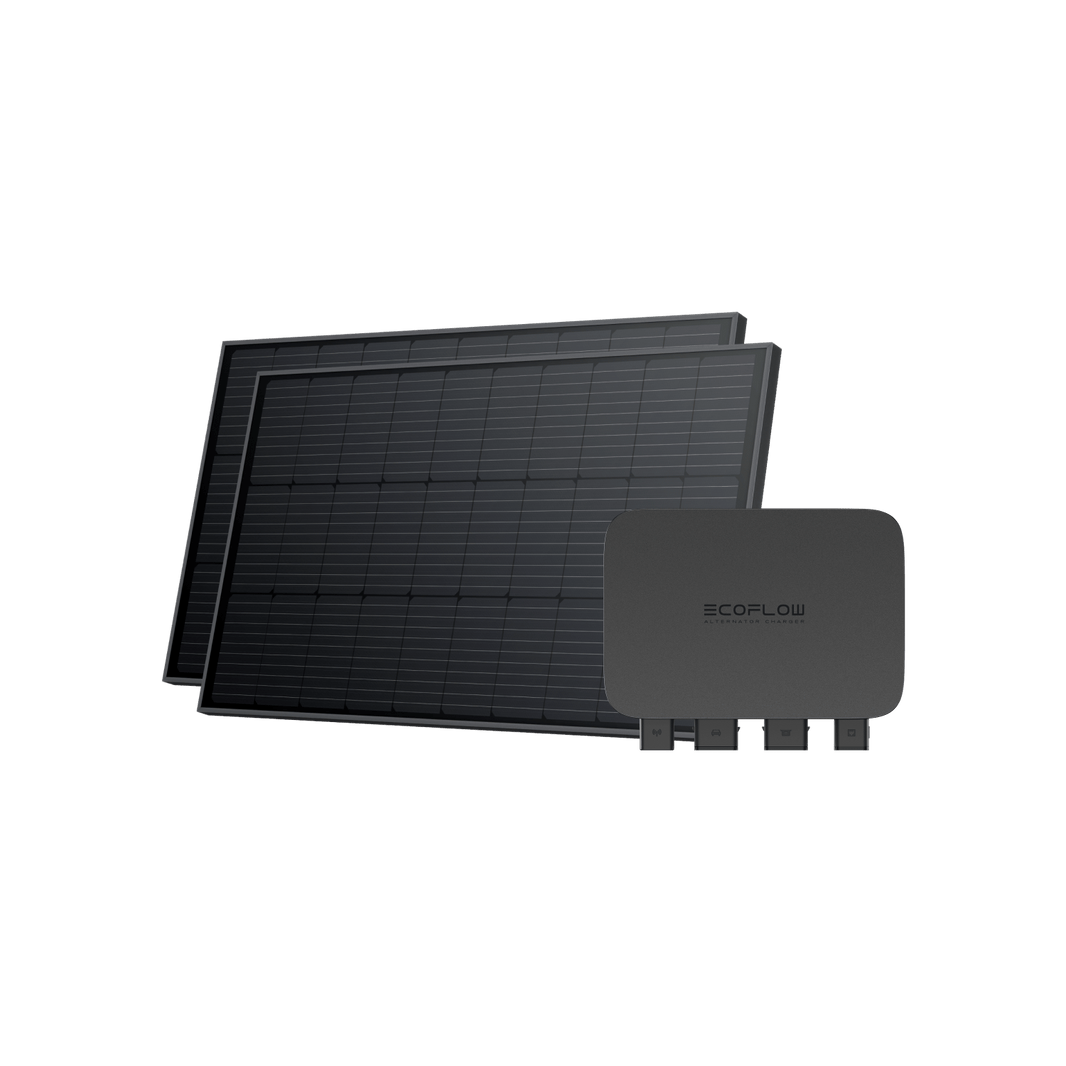 EcoFlow 800W Alternator Charger + 2 x 100W Rigid Solar Panel (Flash Sa