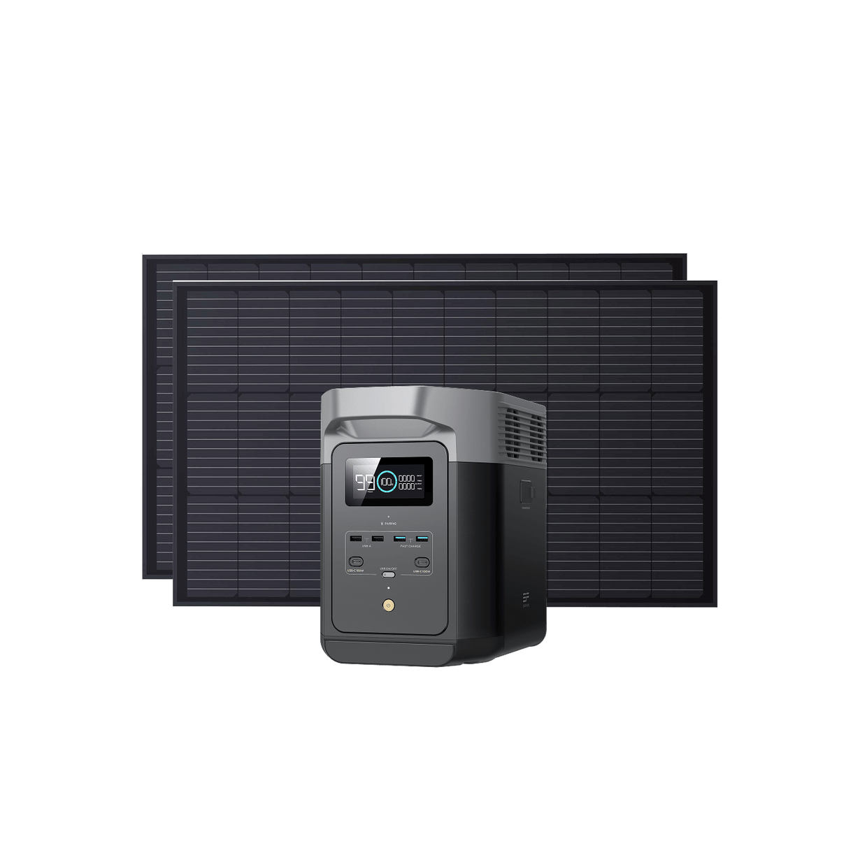 EcoFlow D2 DELTA 2 + 2x 100W Rigid Panels EcoFlow DELTA 2 + 2 x 100W Rigid Solar Panels