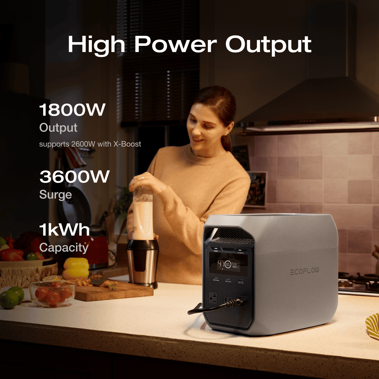 EcoFlow D3C EcoFlow DELTA 3 Classic Portable Power Station (1024Wh)