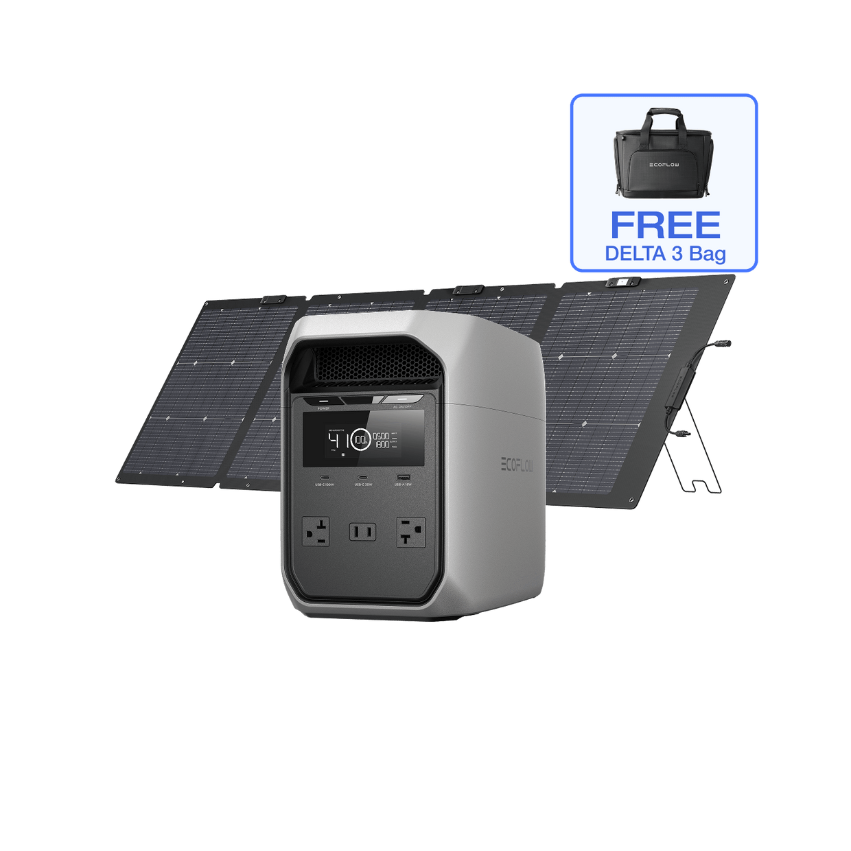 EcoFlow D3C DELTA 3 Classic (1024Wh) + 220W Solar Panel + Free Bag EcoFlow DELTA 3 Classic Portable Power Station (1024Wh)