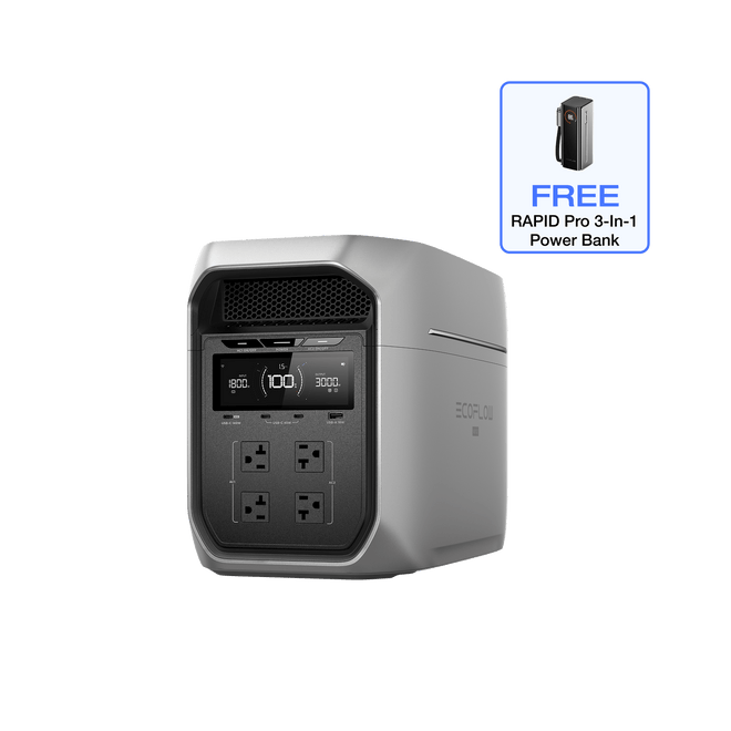 EcoFlow D3M Series DELTA 3 Max Plus (2048Wh) + Free RAPID Pro 3-in-1 Power Bank EcoFlow DELTA 3 Max Plus (2048Wh) + Free RAPID Pro 3-in-1 Power Bank - Flash Sale