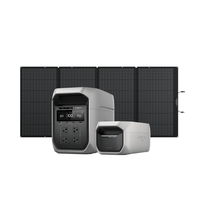 EcoFlow D3M Series DELTA 3 Max Plus (2048Wh) +DELTA 3 Max Plus Smart Extra Battery + 400W Solar Panel EcoFlow DELTA 3 Max Plus Portable Power Station (2048Wh)
