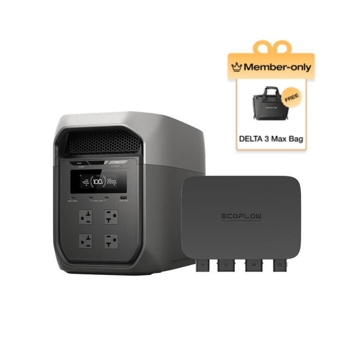 EcoFlow D3M Series DELTA 3 Max (2048Wh) / (Members-only) DELTA 3 Max (2048Wh) + 500W Alternator Charger + Free Bag EcoFlow DELTA 3 Max Series Portable Power Station (2048Wh)