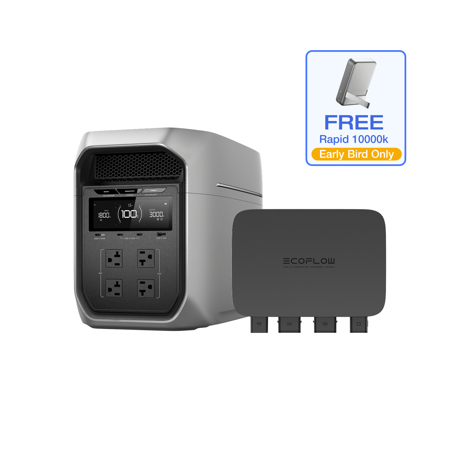 Load image into Gallery viewer, EcoFlow D3MP / DELTA 3 Max Plus + 800W Alternator Charger EcoFlow DELTA 3 Max Series Portable Power Station
