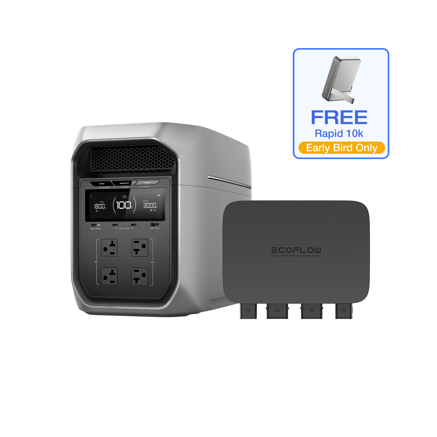 Load image into Gallery viewer, EcoFlow DELTA 3 Max Plus / DELTA 3 Max Plus + 800W Alternator Charger EcoFlow DELTA 3 Max Series Portable Power Station
