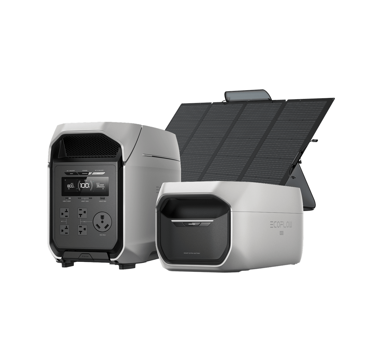 EcoFlow D3U Series DELTA 3 Ultra Plus (3072Wh) + DELTA 3 Max Plus Smart Extra Battery + 400W Solar Panel EcoFlow DELTA 3 Ultra Plus Portable Power Station (3072Wh)