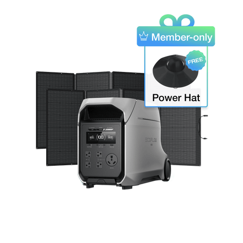 EcoFlow D3U Series (Members-only) DELTA 3 Ultra Plus (3072Wh) + 2 x 400W Solar Panel + Free Power Hat EcoFlow DELTA 3 Ultra Plus Portable Power Station (3072Wh)