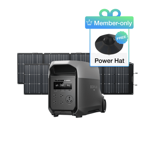 EcoFlow D3U Series (Members-only) DELTA 3 Ultra (3072Wh) + 2 × 220W Solar Panel + Free Power Hat EcoFlow DELTA 3 Ultra Portable Power Station (3072Wh)