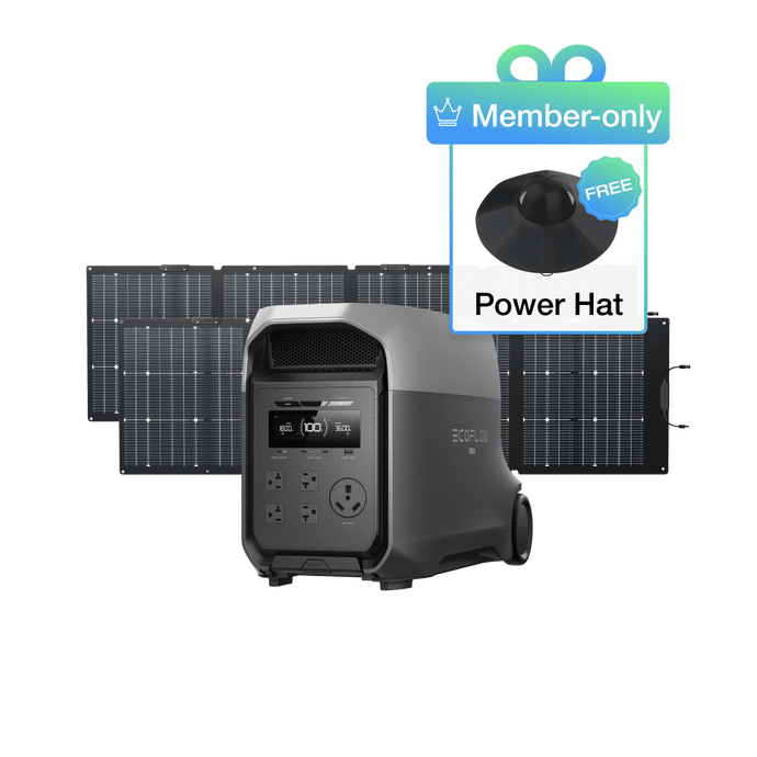EcoFlow D3U Series (Members-only) DELTA 3 Ultra (3072Wh) + 2 × 220W Solar Panel + Free Power Hat EcoFlow DELTA 3 Ultra Portable Power Station (3072Wh)