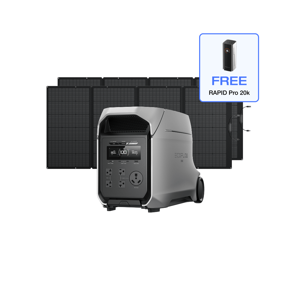 EcoFlow D3U Series DELTA 3 Ultra Plus (3072Wh) / DELTA 3 Ultra Plus (3072Wh) + 2 x 400W Solar Panel EcoFlow DELTA 3 Ultra Series Portable Power Station (3072Wh)