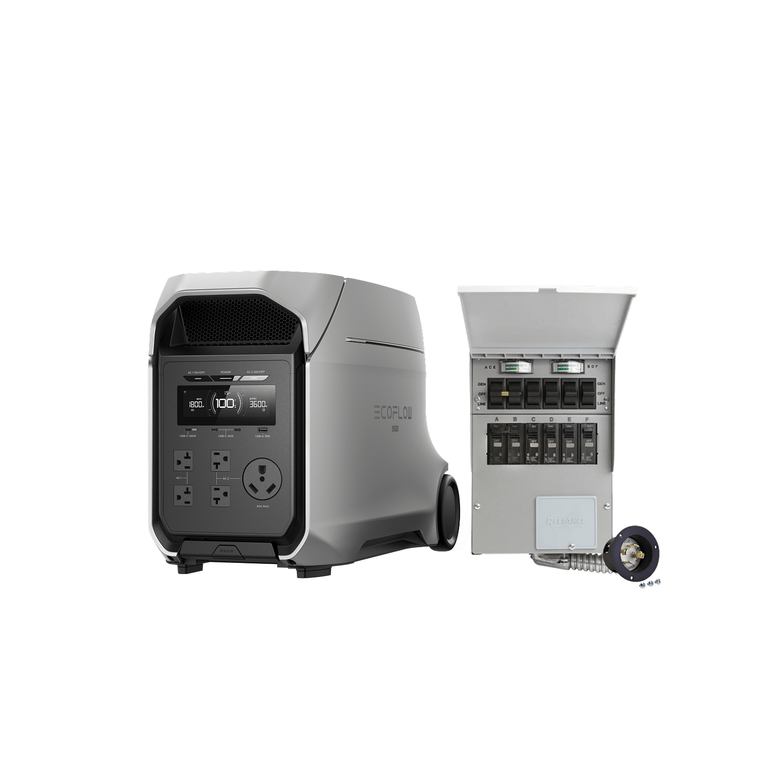 Load image into Gallery viewer, EcoFlow D3U Series DELTA 3 Ultra Plus / DELTA 3 Ultra Plus + Transfer Switch 306A1 -125V 30A EcoFlow DELTA 3 Ultra Series Portable Power Station (3072Wh)
