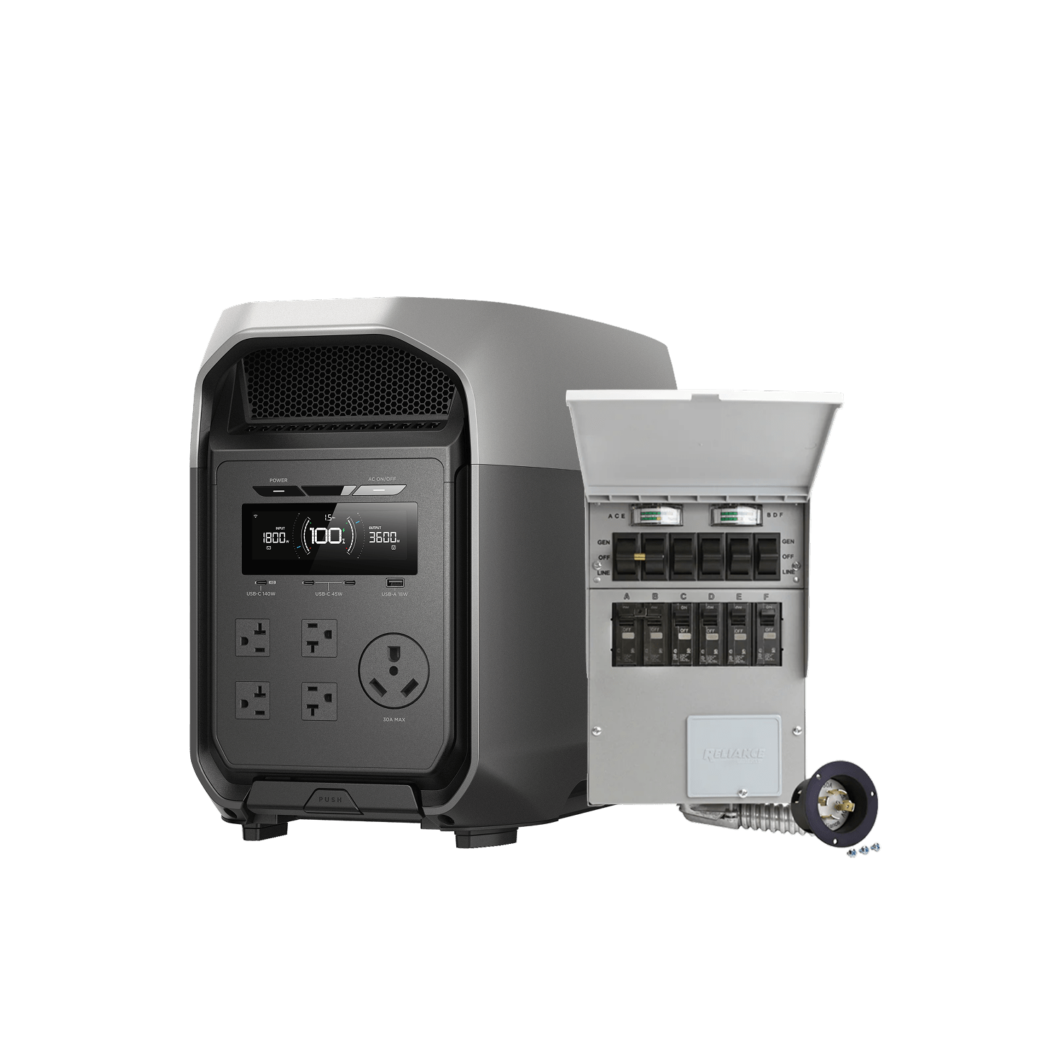 Load image into Gallery viewer, EcoFlow D3U Series DELTA 3 Ultra / DELTA 3 Ultra + Transfer Switch 306A1 -125V 30A EcoFlow DELTA 3 Ultra Series Portable Power Station

