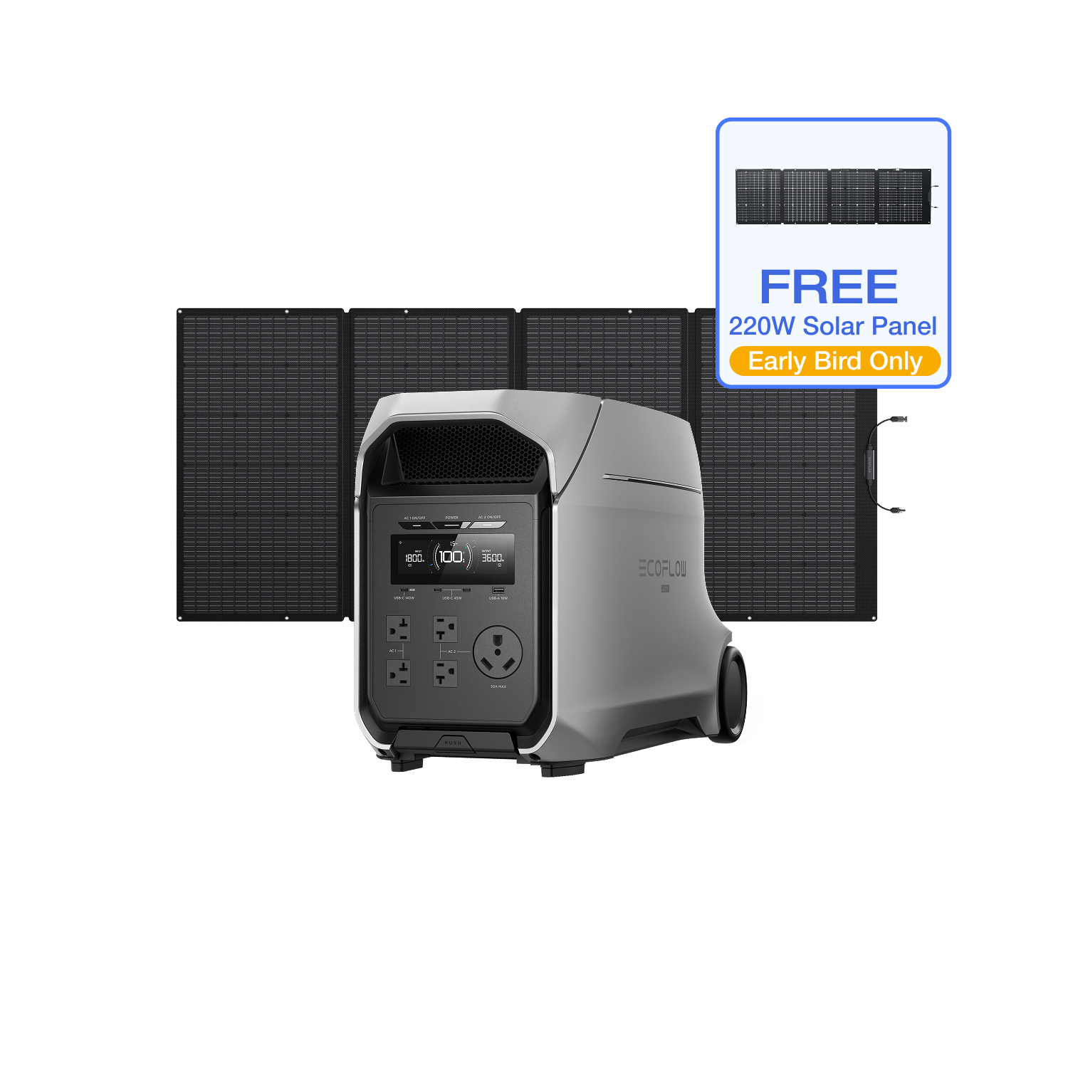 Load image into Gallery viewer, EcoFlow D3UP / DELTA 3 Ultra Plus + 400W Solar Panel EcoFlow DELTA 3 Ultra Series Portable Power Station
