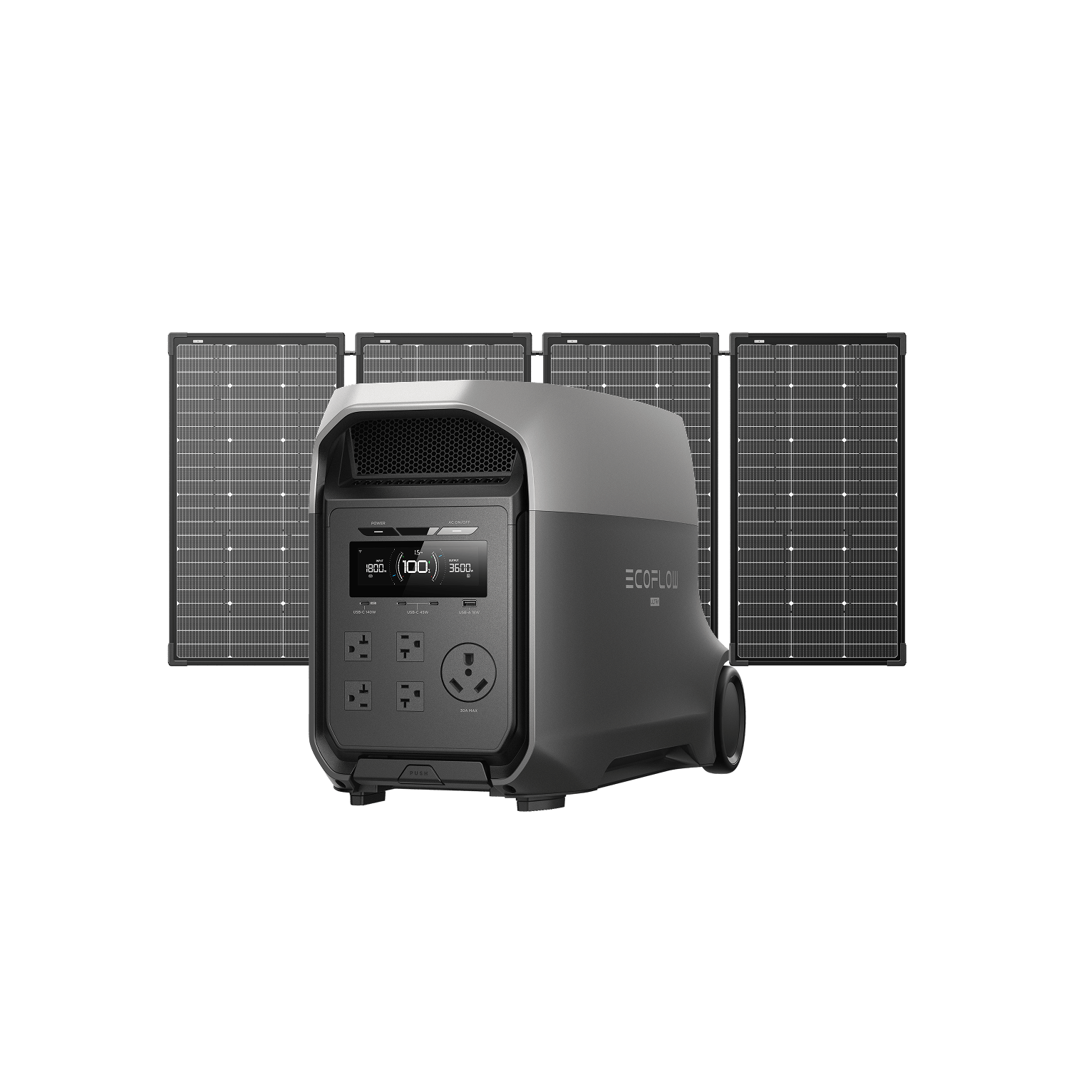 Load image into Gallery viewer, EcoFlow D3U Series DELTA 3 Ultra + 4 × 125W Solar Panel EcoFlow DELTA 3 Ultra Series Solar Generator (PV500W)
