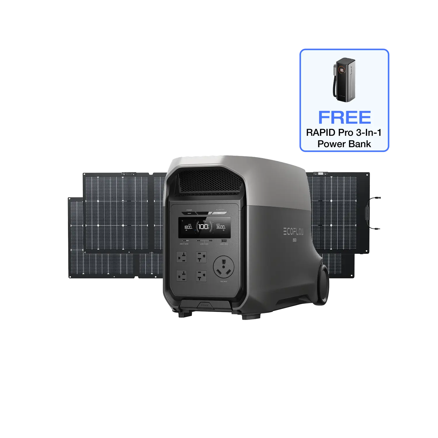 EcoFlow Solar Generator With 2 × 220W Solar Panel EcoFlow DELTA 3 Ultra Solar Generator (3072Wh)
