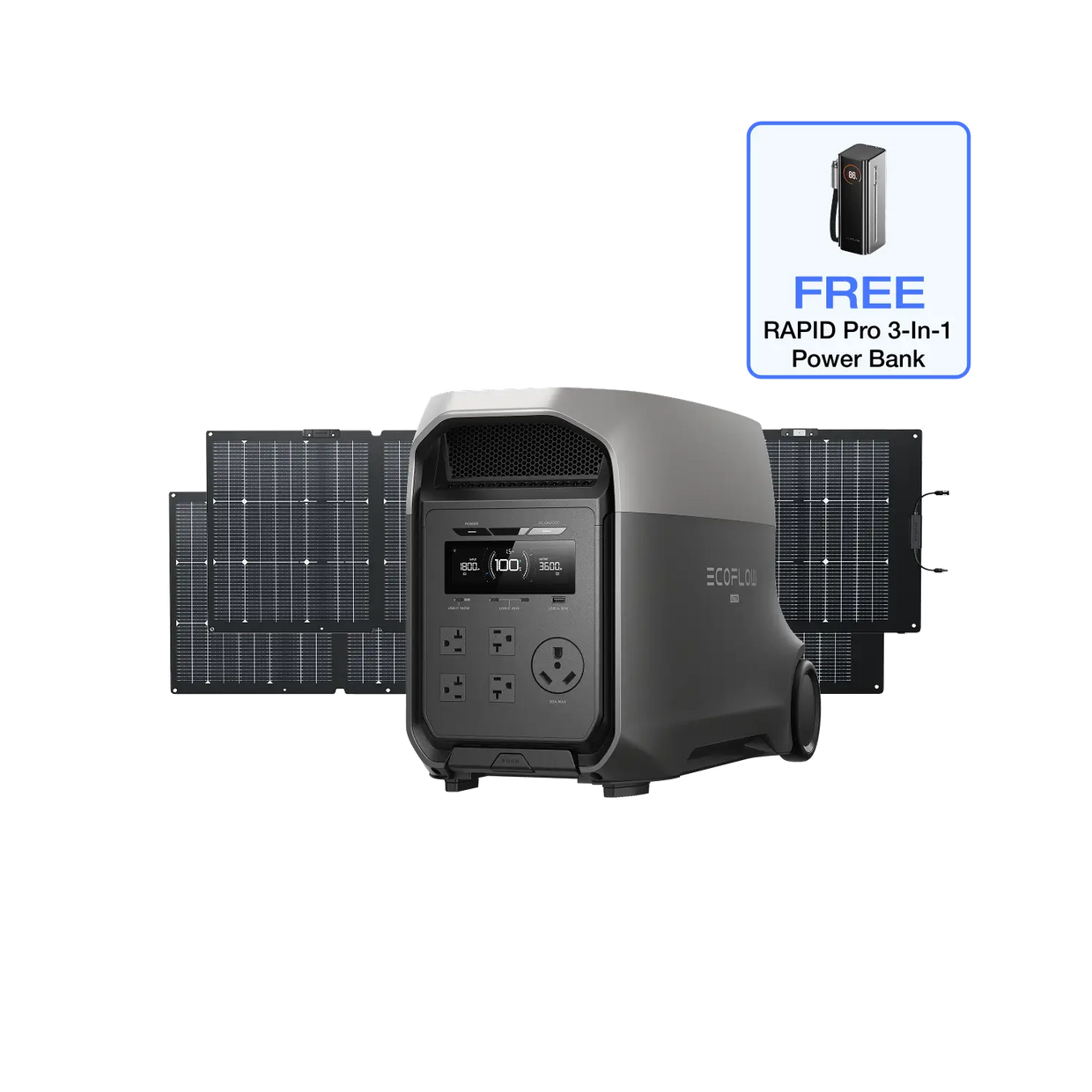 EcoFlow Solar Generator With 2 × 220W Solar Panel EcoFlow DELTA 3 Ultra Solar Generator (3072Wh)