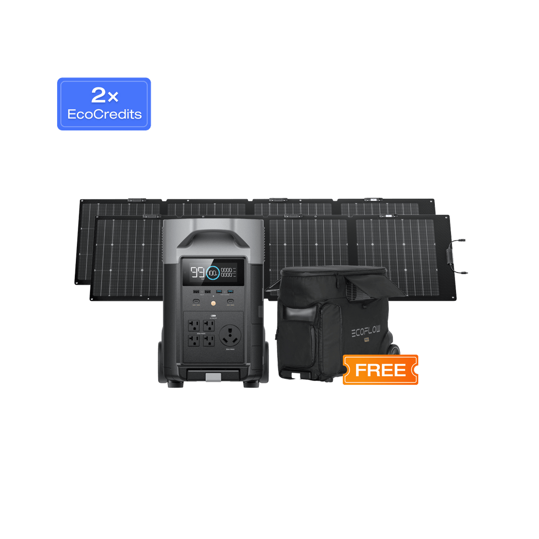 EcoFlow DELTA Pro + 2*220W Portable Solar Panels + DELTA Pro Bag (Free