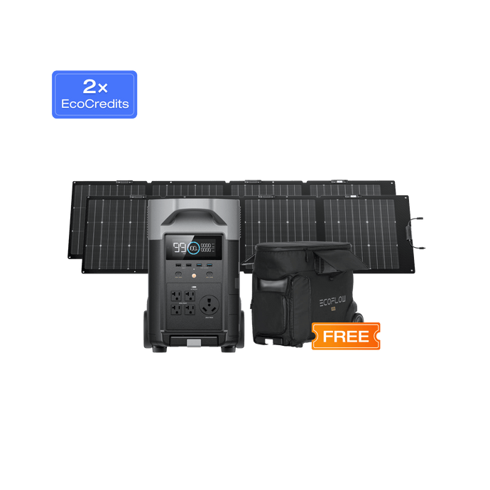 EcoFlow DELTA Pro + 2*220W Portable Solar Panels + DELTA Pro Bag (Free) EcoFlow DELTA Pro + 2*220W Portable Solar Panels + DELTA Pro Bag (Free) -  Prime Big Deal Days