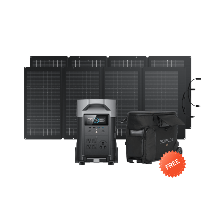 EcoFlow DELTA Pro + 2*220W Portable Solar Panels + DELTA Pro Bag (Free) EcoFlow DELTA Pro + 2*220W Portable Solar Panels + EcoFlow DELTA Pro Bag (Free) - Spring Sale Exclusive