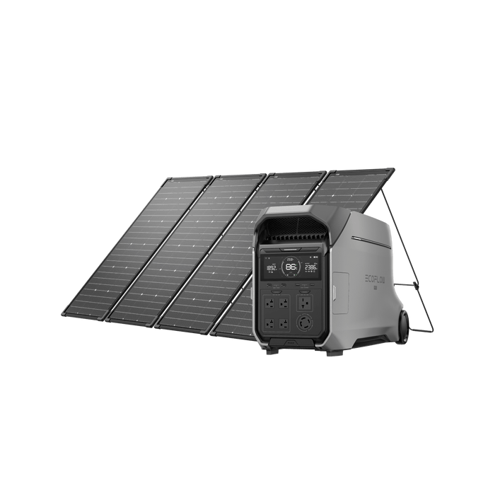 EcoFlow DELTA Pro 3 + 125W x 4 Bifacial Modular Solar Panel EcoFlow DELTA Pro 3 Portable Power Station