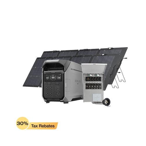EcoFlow DP3 DELTA Pro 3 + 2 × 220W NextGen Bifacial Solar Panels + Transfer Switch EcoFlow DELTA Pro 3 Portable Power Station (UL9540 Certificated)