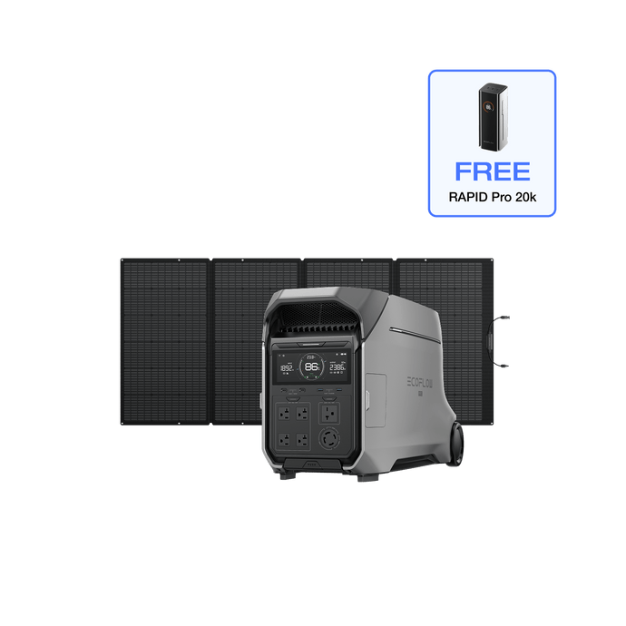 EcoFlow DP3 DELTA Pro 3 + 400W Solar Panel + Free RAPID Pro (20,000mAh) EcoFlow DELTA Pro 3 Portable Power Station (UL9540 Certificated)