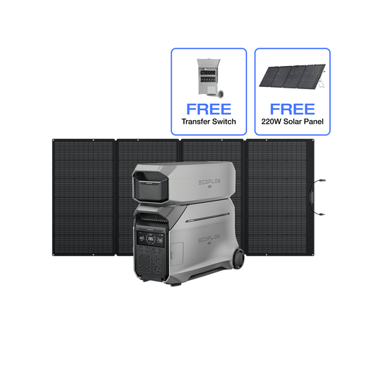 EcoFlow DP3 DELTA Pro 3 + Extra Battery + 400W Solar Panel + Free Transfer Switch +Free 220W Solar Panel EcoFlow DELTA Pro 3 Portable Power Station (UL9540 Certificated)
