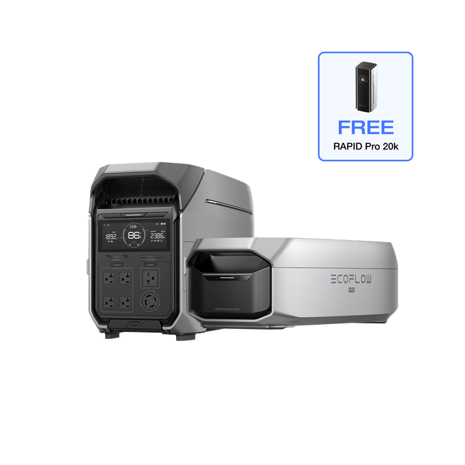 EcoFlow DP3 DELTA Pro 3 + Extra Battery + Free RAPID Pro (20,000mAh) EcoFlow DELTA Pro 3 Portable Power Station (UL9540 Certificated)