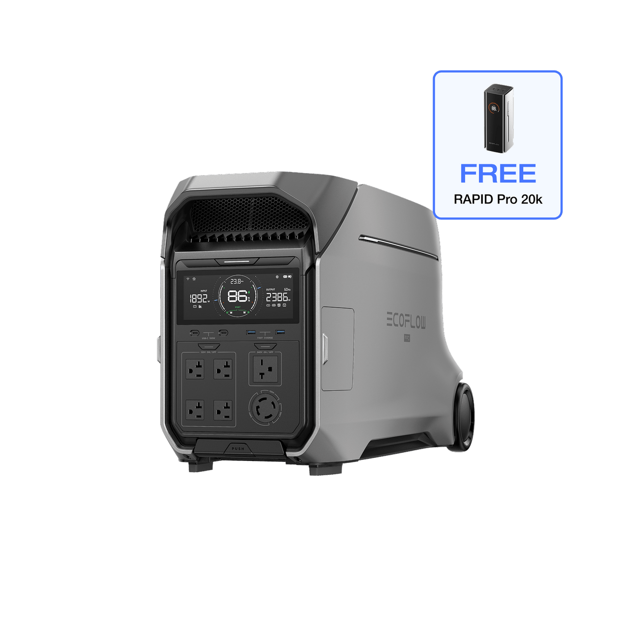 EcoFlow DP3 DELTA Pro 3 + Free RAPID Pro (20,000mAh) EcoFlow DELTA Pro 3 Portable Power Station (UL9540 Certificated)