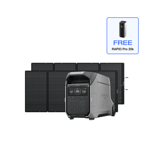 EcoFlow DP3_Bundle DELTA Pro 3 + 2 x 400W Solar Panel + Free RAPID Pro Power Bank(20,000mAh) EcoFlow DELTA Pro 3 Solar Generator (PV400W)