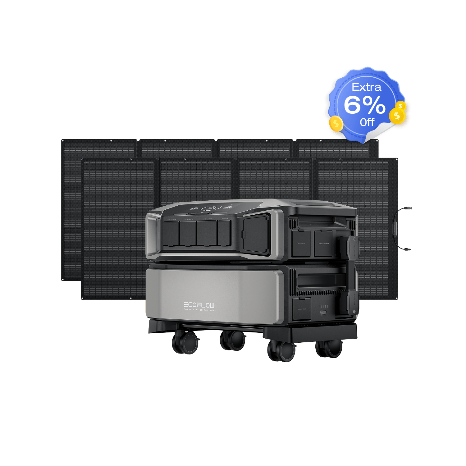 EcoFlow DPU-BUNDLE DELTA Pro Ultra + 2 × 400W Portable Solar Panels EcoFlow DELTA Pro Ultra Solar Generator (PV400W)