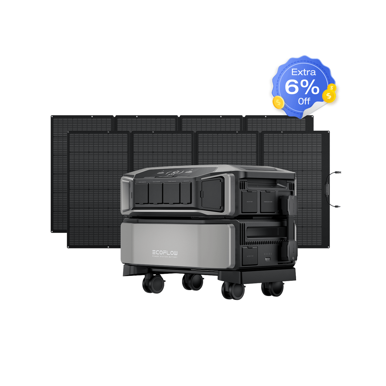 EcoFlow DPU-BUNDLE DELTA Pro Ultra + 2 × 400W Portable Solar Panels EcoFlow DELTA Pro Ultra Whole-Home Backup Power (UL 9540 Certificated)