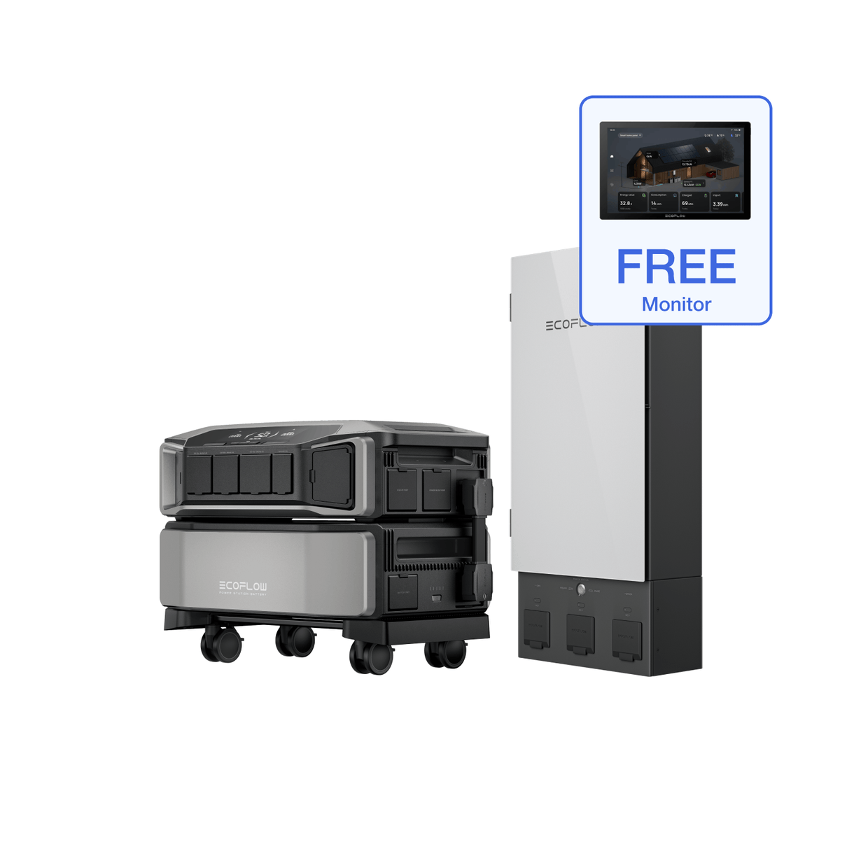 EcoFlow DPU-BUNDLE DELTA Pro Ultra + Smart Home Panel 2 + Free Monitor EcoFlow DELTA Pro Ultra Whole-Home Backup Power (UL 9540 Certificated)