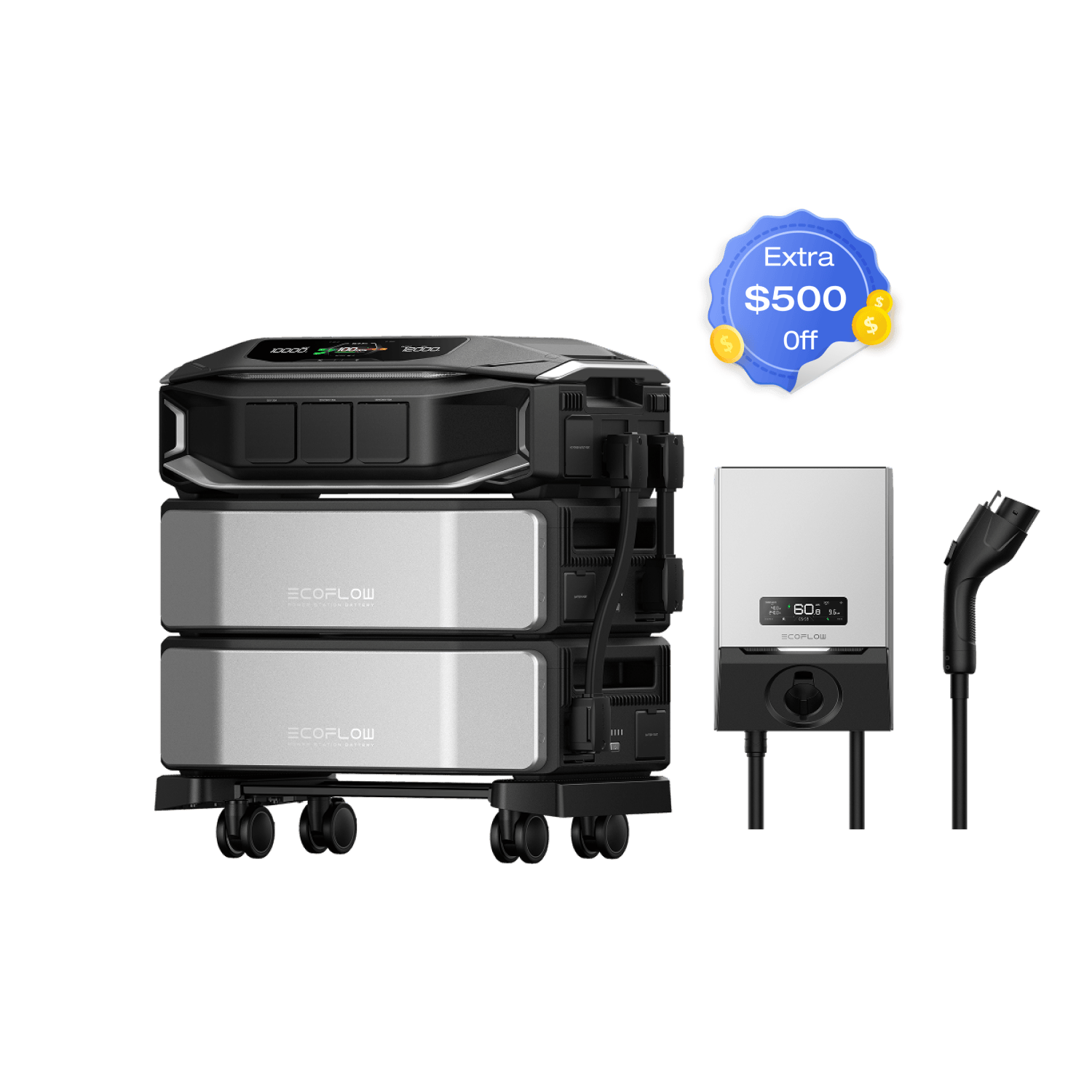 EcoFlow DPUX-BUNDLE DELTA Pro Ultra X (1 x Inverter + 2 x Batteries) + PowerPulse EV Charger (9.6kW) EcoFlow DELTA Pro Ultra X Whole-Home Backup Power