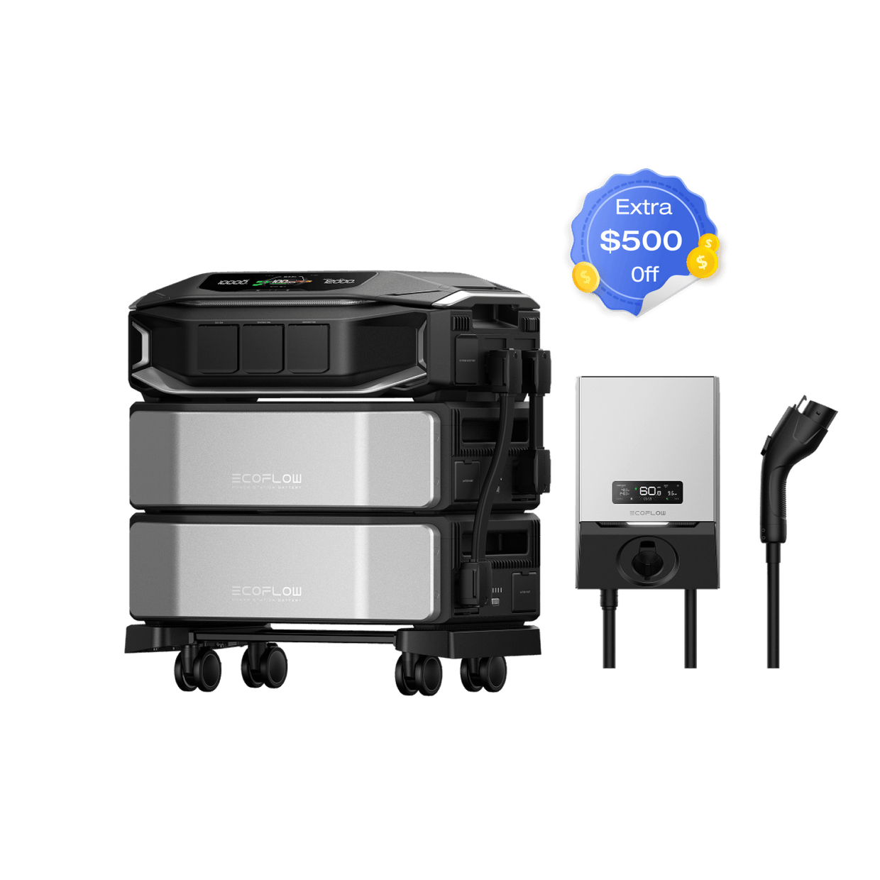 EcoFlow DPUX-BUNDLE DELTA Pro Ultra X (1 x Inverter + 2 x Batteries) + PowerPulse EV Charger (9.6kW) EcoFlow DELTA Pro Ultra X Whole-Home Backup Power