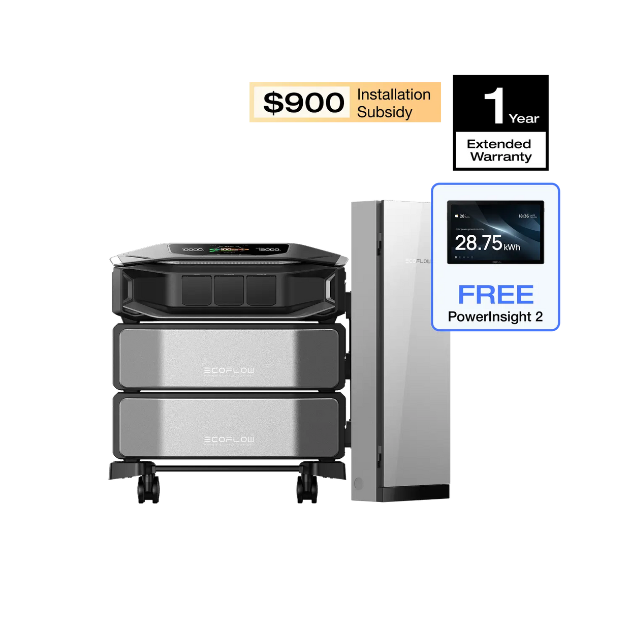 EcoFlow DPUX-BUNDLE DELTA Pro Ultra X (1 x Inverter + 2 x Batteries) + Smart Home Panel 3 EcoFlow DELTA Pro Ultra X Whole-Home Backup Power
